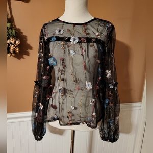 🎀 A New Day Sheer Floral Blouse